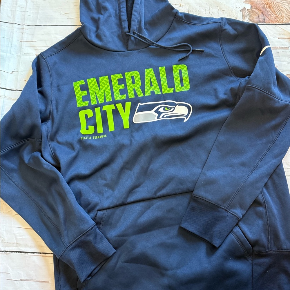 Nike Blue and Green Hoodie